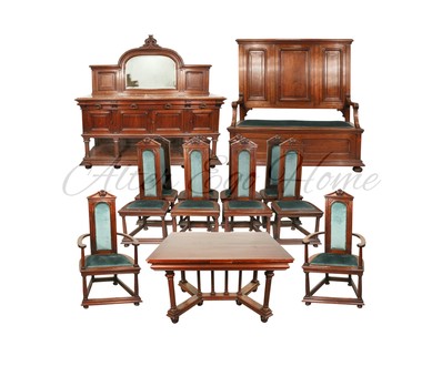 Антикварный комплект мебели в неоготическом стиле для столовой 1870-х гг.  