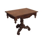  Деревянный стол с невероятно красивой резной ножкой