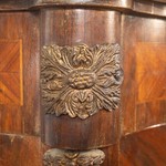 Комплект из винтажного настенного зеркала и полушкафа с мраморной столешницей 1940-х гг. 