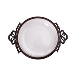 Круглое стеклянное блюдце с ручками