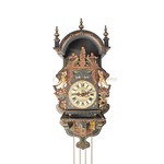Антикварные часы с цветными фигурками