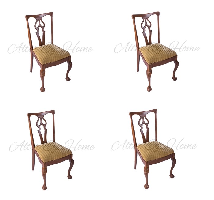 Старинный комплект стульев в стиле чиппендейл