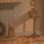Антикварное панно в дубовой раме 1940-х гг. 