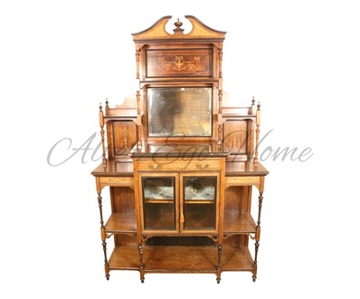 Антикварная викторианская витрина из палисандра 1870-х гг. 