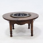 Антикварный кофейный столик со съемной латунной чашей 1810-х гг.