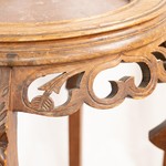 Антикварный столик из тика с мраморной столешницей 1910-гг. 