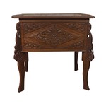 Антикварный индийский столик для рукоделия из дерева тика