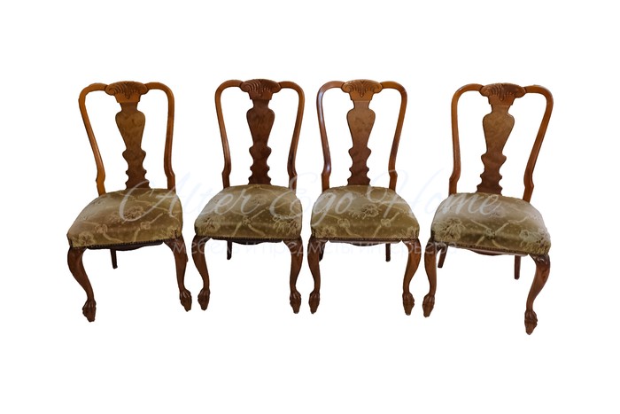 Набор винтажных ореховых стульев 1950-х гг.