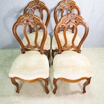 Комплект антикварных стульев в стиле неорококо с ажурными спинками 1870-х гг.