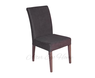 Серый голландский стул с прямой спинкой