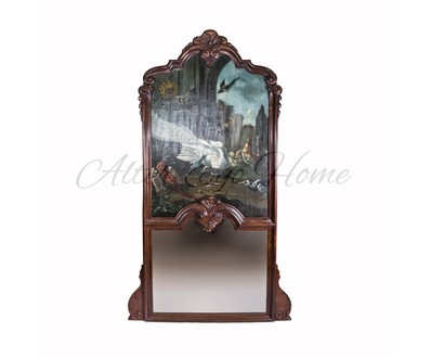 Старинное голландское зеркало с картиной
