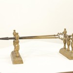 Комплект антикварных таганов и каминных аксессуаров из латуни 1870-х гг. 