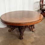 Антикварный кофейный стол с резным подстольем 1850-х гг. 