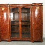 Антикварный книжный шкаф с наборным фасадом дверец 1860-х гг. 