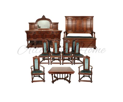 Антикварный комплект мебели в неоготическом стиле для столовой 1870-х гг.  