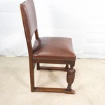 Комплект антикварных дубовых стульев с кожаной обивкой 1930-х гг.