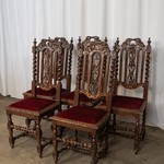 Комплект из 5-ти антикварных стульев со спинкой из сквозной резьбы 1850-х гг. 