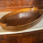 Антикварный круглый поднос красного дерева 1850-х гг. 
