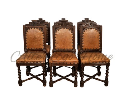 Комплект из шести антикварных стульев в стиле неоренессанс в 1860-х гг. 