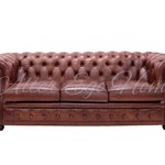 Винтажный кожаный диван честерфилд с обивкой капитоне 1960-х гг.