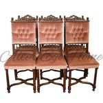 Комплект из шести антикварных стульев в стиле неоренессанс со спинкой капитоне 1860-х гг. 