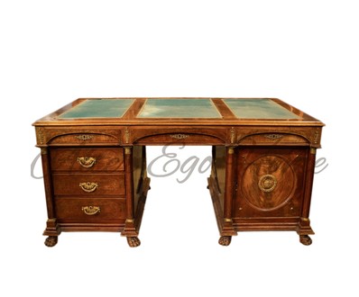 Антикварный двутумбовый письменный стол 1870-х гг. 