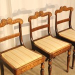 Комплект из 3-х антикварных палисандровых стульев с интарсией 1820-х гг. 