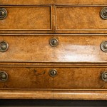 Антикварный шкаф-секретер с фигурным навершием 1750-х гг. 