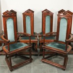 Антикварный комплект мебели в неоготическом стиле для столовой 1870-х гг.  