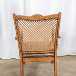 Комплект из 4-х антикварных буковых кресел со спинкой из ротанга 1920-х гг. 