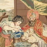 Антикварный каминный экран с витыми колоннами 1840-х гг.