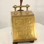 Антикварное латунное ведро для золы (зольник) с совочком 1900-х гг. 