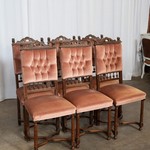 Комплект из шести антикварных стульев в стиле неоренессанс со спинкой капитоне 1860-х гг. 