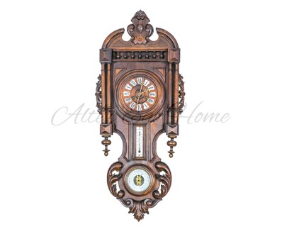 Старинные французские часы с барометром