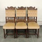 Комплект антикварных стульев с резной балюстрадой 1880-х гг.