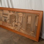 Антикварное панно в дубовой раме 1940-х гг. 