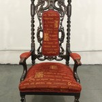 Антикварное кресло тронного типа резного темного ореха 1850-х гг. 