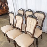 Комплект из 6-ти антикварных стульев из палисандра со спинкой капитоне 1850-х гг. 