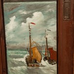 Антикварный голландский шкаф с живописными сюжетами 1870-х гг. 
