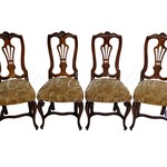 Набор антикварных стульев красного дерева с фигурными спинками 1860-х гг.