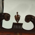 Антикварный книжный шкаф с разомкнутым фронтоном 1870-х гг. 