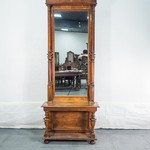 Антикварное ореховое зеркало с консольным столиком 1850-х гг.