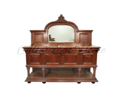 Антикварный сервант с зеркальным полотном и мраморной столешницей 1870-х гг. 