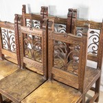 Комплект антикварных стульев с ажурными спинками 1890-х гг.