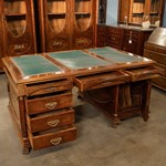 Антикварный двутумбовый письменный стол 1870-х гг. 