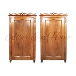 Пара антикварных шкафов светлого ореха 1840-х гг. 