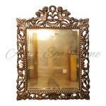 Антикварное зеркало в резной раме тёмного ореха 1880-х гг. 