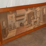 Антикварное панно в дубовой раме 1940-х гг. 