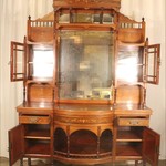 Антикварная викторианская витрина из палисандра 1870-х гг. 