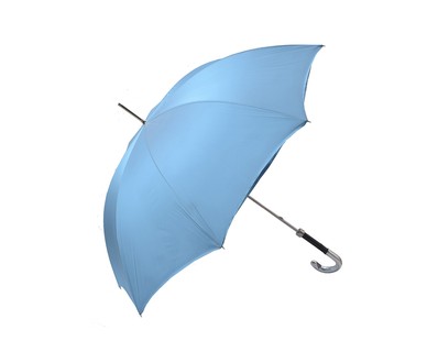 Голубой женский зонт-трость с абстрактным принтом